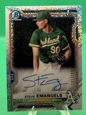 2021 Bowman #CPA-SE Stevie Emanuels Chrome Auto Speckle Refractor #/299