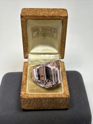 Authentic Swarovski Lucent Pink Cocktail Ring Size 52