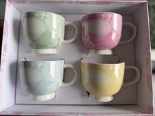 Belleek Living Laurel Footed Mug Set Of 4 Brand New