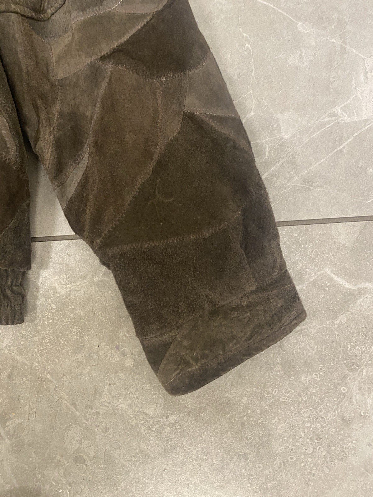 LeatherWorks 3X Brown Suede Patchwork Bomber Jack… - image 9