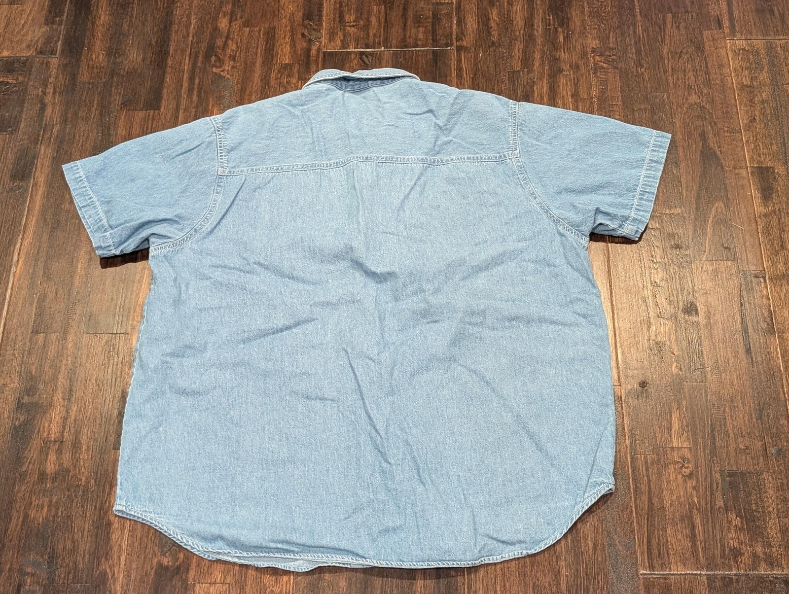 Bobbie Brooks Shirt Womens XL Denim Blue Embroidered Cute Cottagecore Granny