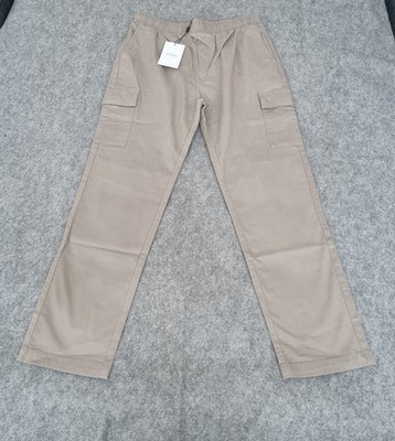 ARNE Trousers Mens Medium Taupe Relaxed Fit Utility Cargo Pants Stretch Twill