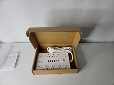 Power Strip With USB Charger, White, 11 Power Outlets, 4 USB-BlA, 2 USB-C