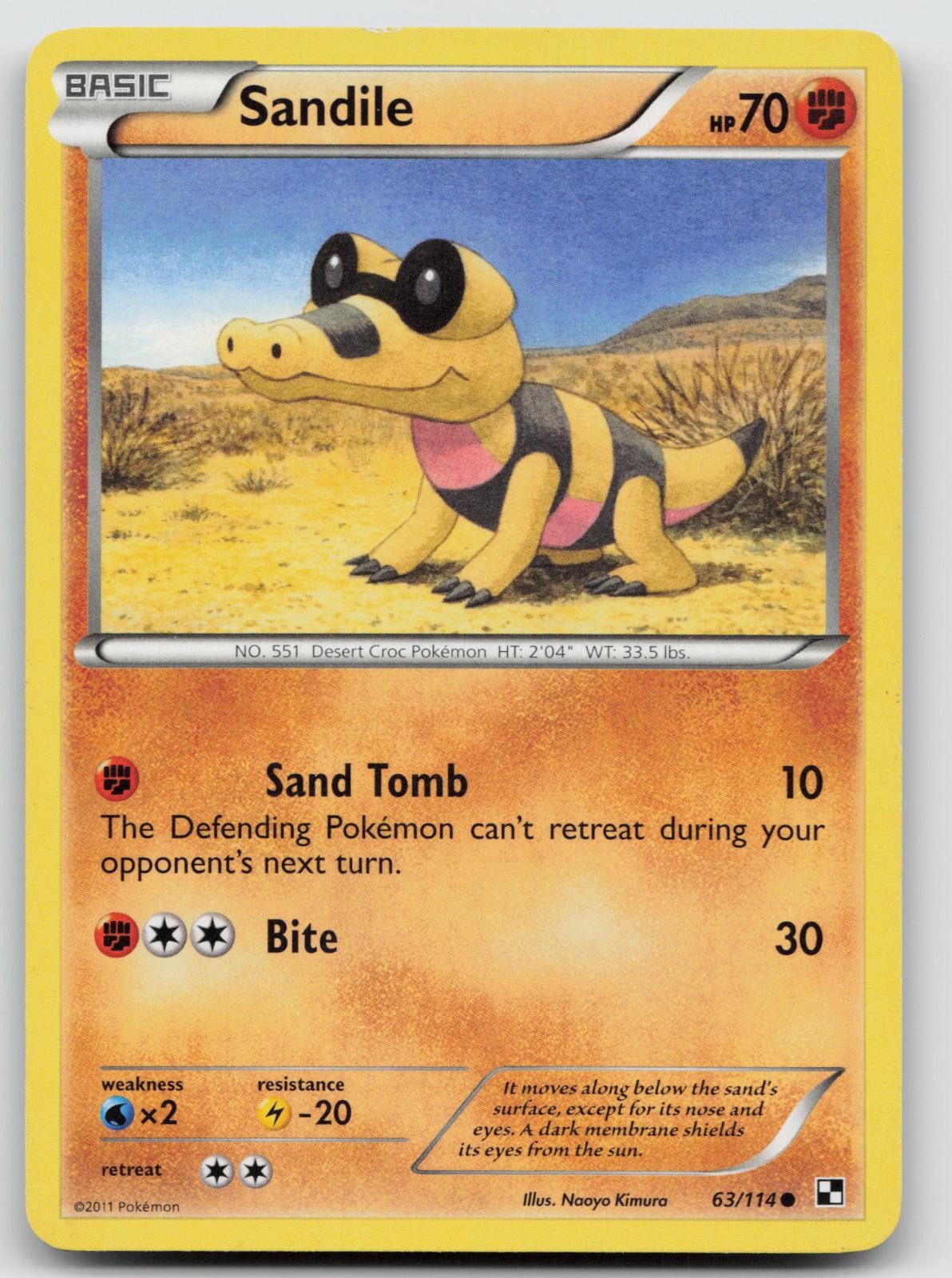 Sandile 63/114 Black & White Pokemon LP C760