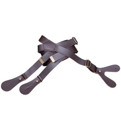 20 mm zweilagige Leder Hosenträger Hosenträger verstellbar mit Knopfloch für Arbeit
