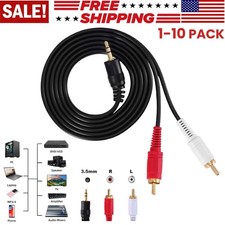 3.5mm to RCA Cable 2RCA to 3.5mm 2-RCA to AUX Cord Adapter Stereo Audio Y-Cable