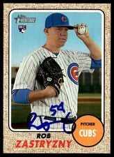 2017 Topps Heritage Baseball Rob Zastryzny RC Chicago Cubs #537 Signed