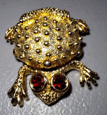 Helena Rubinstein Heaven Scent Solid Perfume Compact Goldtone Frog, with Perfume