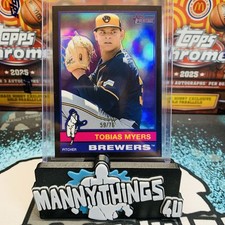 2025 Topps Heritage Tobias Myers #137 Black Chrome /76 Milwaukee Brewers 🔥