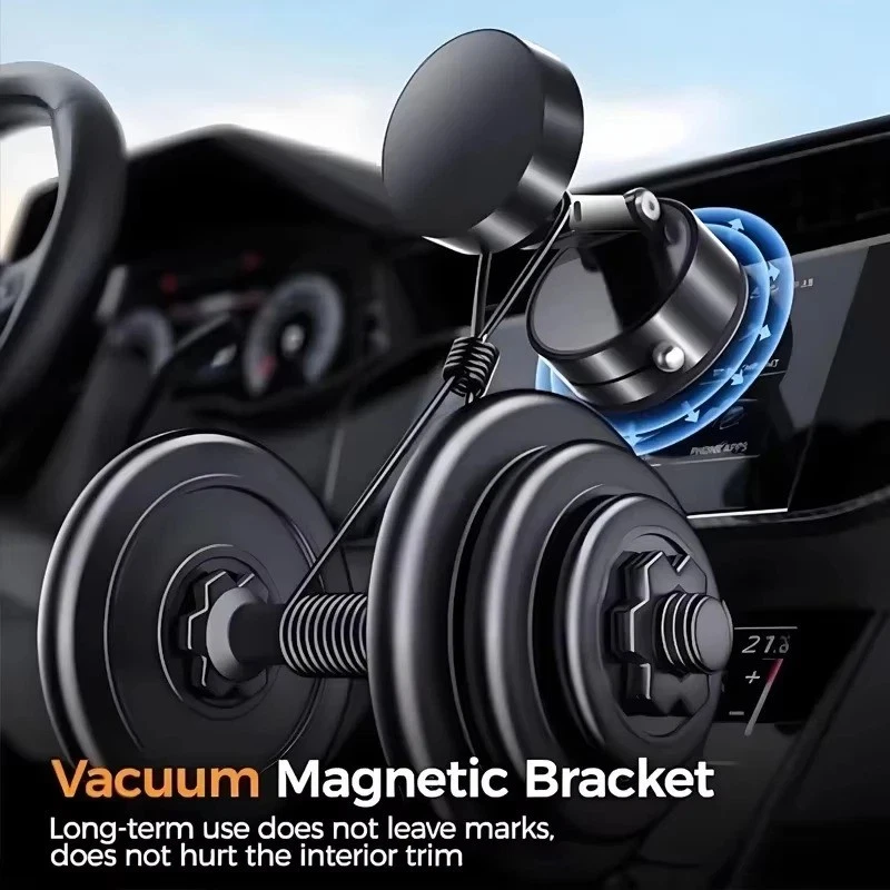 2025 Car Magnetic Phone Holder Vacuum Adsorption For Magsafe Suction Cup Folding - Image 4 of 4