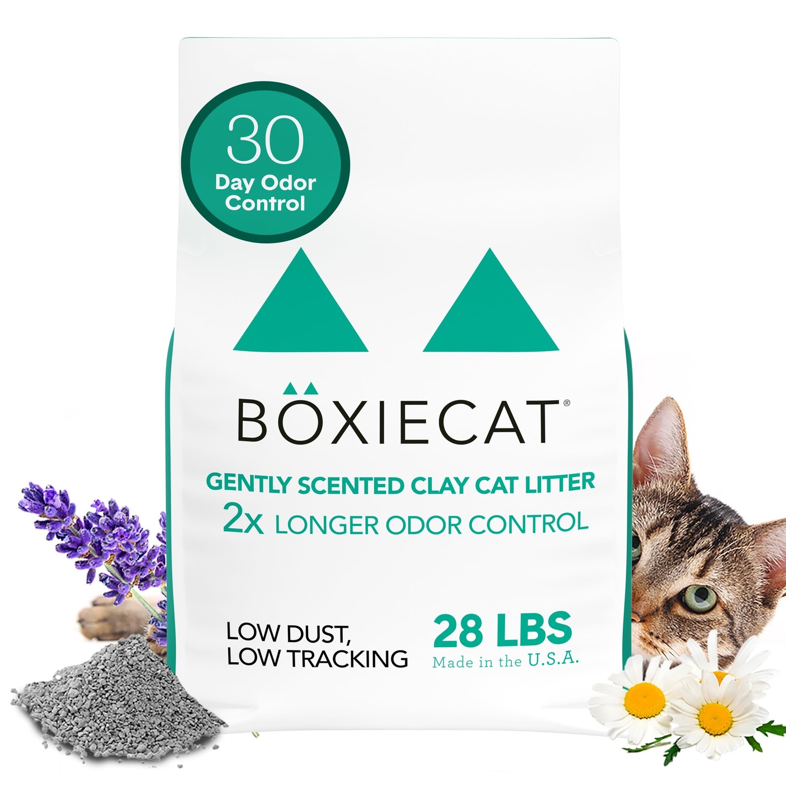 Iecat Gently Scented Premium Clumping Clay Cat Litter, 28-po