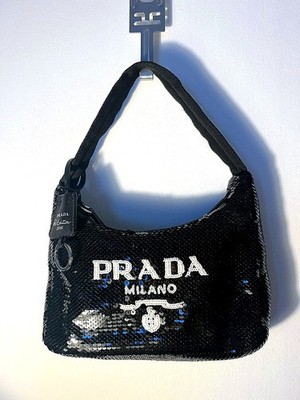 Prada Re-Edition 2000 Nylon Tasche Hobo Bag Himmelblau - Original - Sehr guter Zustand