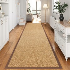 Hallway Runner Rug Non Slip Kitchen Runner Entryway Mat Brown 2x8 ft