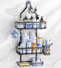 Shower Caddy Organizer Hanging Adjustable Stainless Steel No Drilling Non-Slip