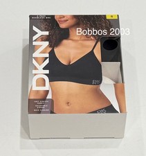 DKNY Women's 2-Pack Seamless Bra, Black / Ivory, Size S
