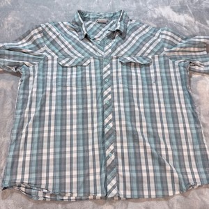 Columbia Sportswear Company Plaid Long Sleeve Button Up Shirt XXL Omni Wick