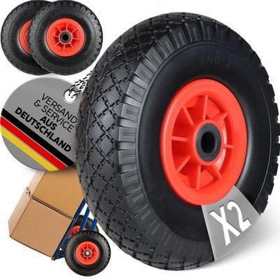 2xFrosal PU Rad Sackkarre Sackkarrenrad Ersatzrad Bollerwagen pannensicher 20mm