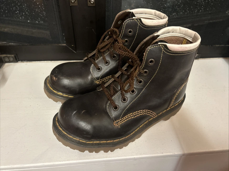 Botas Marrón Doc Dr Martens Años 90 De Colección Hechas en Inglaterra Zapatos Para Mujer 7 ¡RARAS!! Foto 3 de 4
