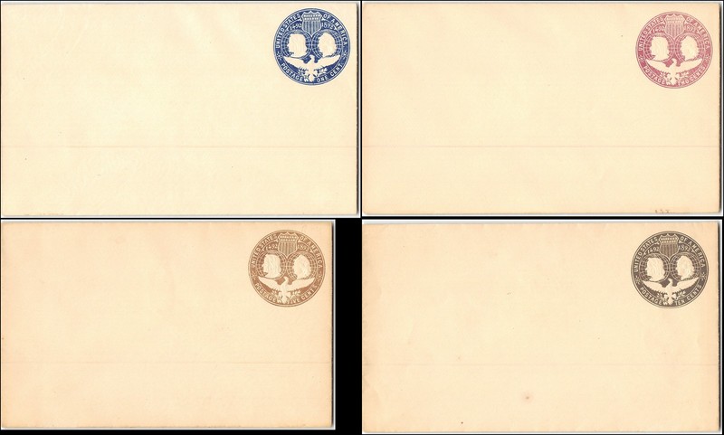 US #U348-51 Complete set of 4 unused US Columbian postal stationeries, 1993