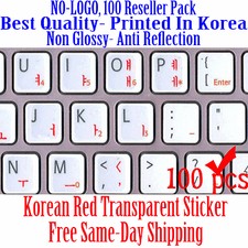 Korean Red Keyboard Sticker Transparent Reseller 100 Pack DEAL 