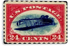 TIN SIGN U.S. Stamp Metal Décor Art Bi-plane 24c Collection Store Shop A882