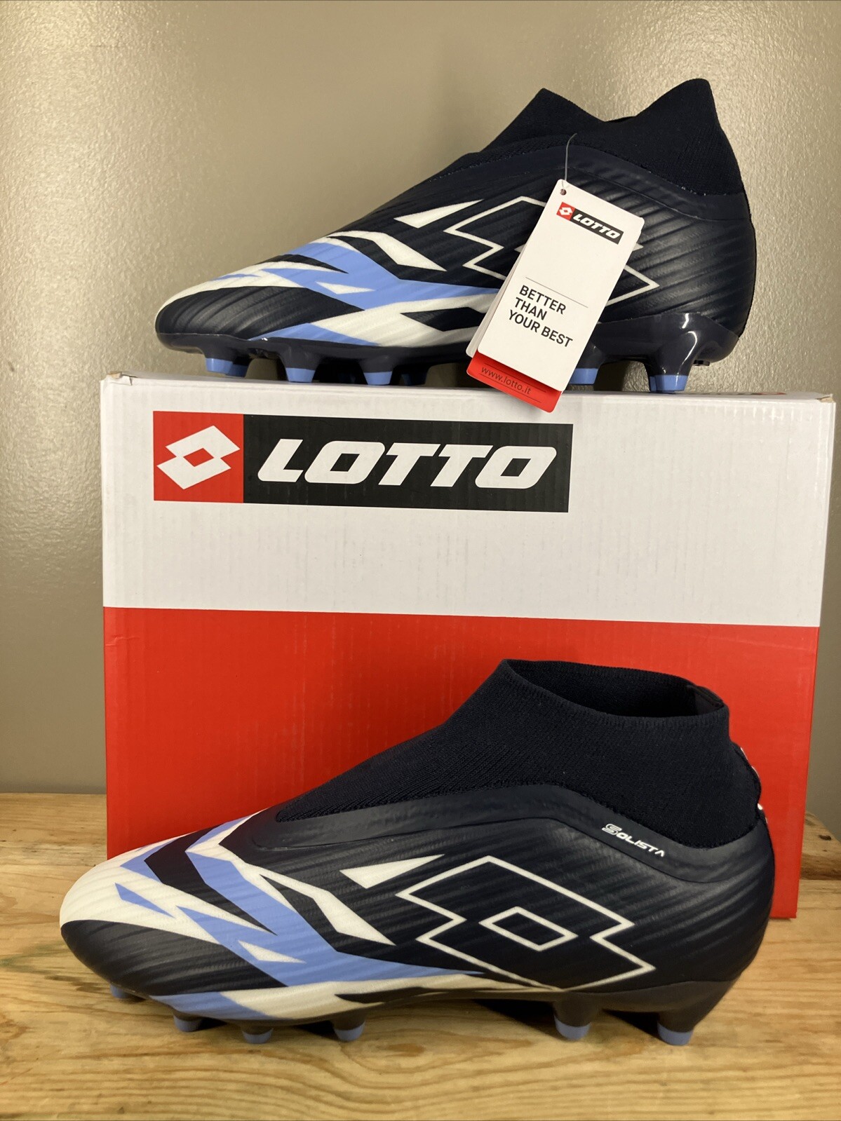 Lotto Uomo Solista VI 300 Gravity FG Tacchetto Calcio Taglia 10 Blu