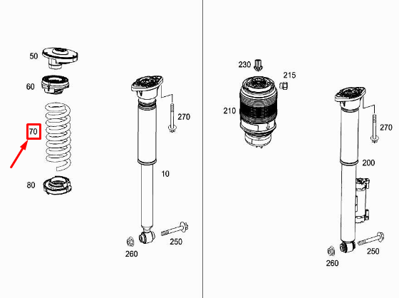 MERCEDES-BENZ C W205 Rear Coil Spring A2053241004