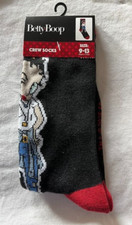NEW  BETTY BOOP PINKBLACK CREW SOCKS  SIZE 9 - 13  by EQUALIZER ACCESSORIES