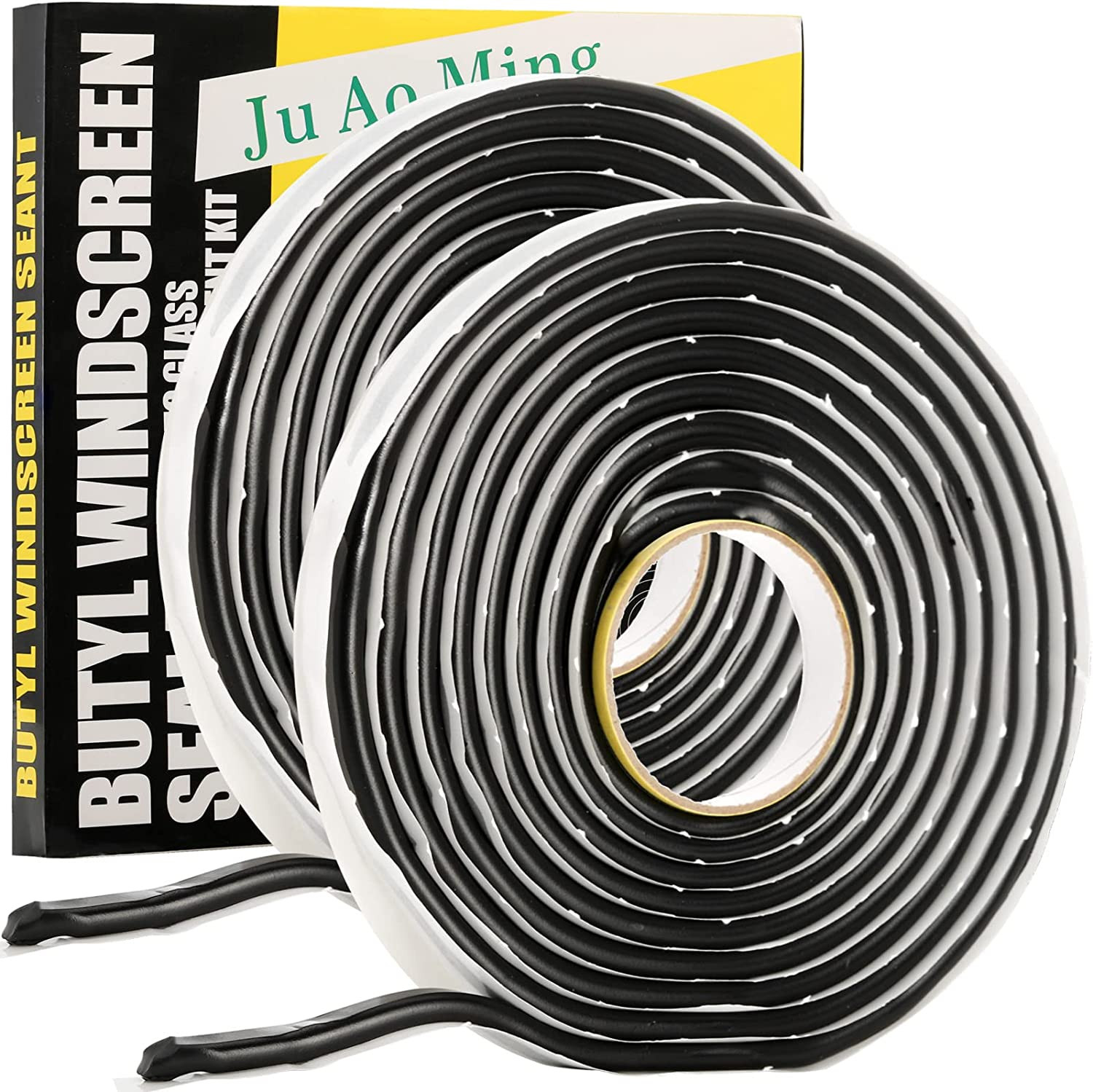 2 Pack Butyl Seal Tape, 3/8 X 30 Feet Black Rubber Sealant Tape, Leak Proof Put