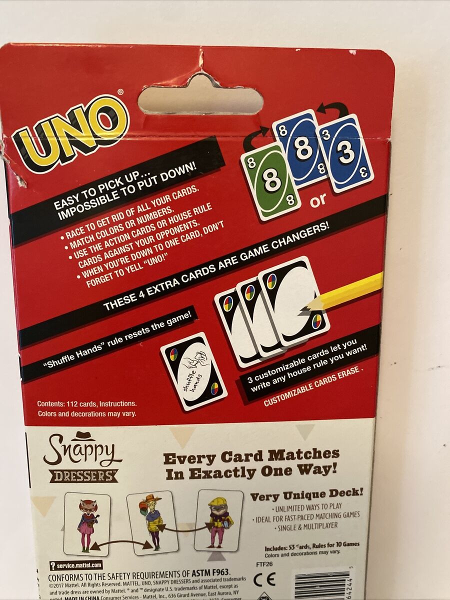 UNO Family Card Game Snappy Dressers Card Games 10 Ways to Play