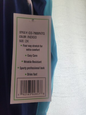 New Women's Scrubletics 2X Scrub Pants Navy Blue w/ teal stripe on