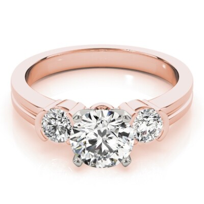 1.40 Ct Round Cut Lab Created Diamond Engagement Ring 14K Solid Rose Gold B