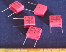 MKS4 MKS 4 WIMA 1.0uf 250v 1uf HI END AUDIO POLYPROPYLENE FILM CAPACITOR Qty 5