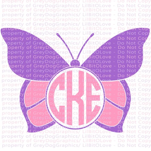 Custom Butterfly Monogram Vinyl Decal 2 Color Your Initials Personalized Sticker - Picture 10 of 11