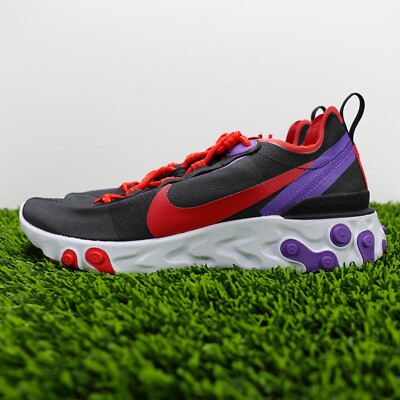 Nike React Element 55 Running Womens Shoes Size 7 Black Red CQ9903-001