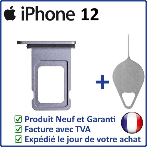 Tiroir Carte SIM De Remplacement Pour IPhone 12 - Couleur Violet, Avec Joint D'étanchéité Et Outil D'extraction