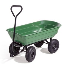Carrello a vasca ribaltabile giardino ABS 4 ruote pneumatiche 250 kg *OFFERTA*!!
