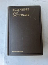 Ballentine's Law Dictionary with Pronunciations 1969 Third Edition HC