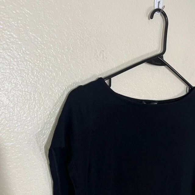 Eileen Fisher Top Womens Small Tunic Cap Sleeve Viscose Stretch Laggenlook Black - Image 2 of 4