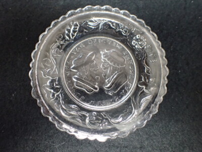 EAPG Unique Happy/Sad ''The Wedding Day & Three Weeks After'' Butter Pat Dish 
