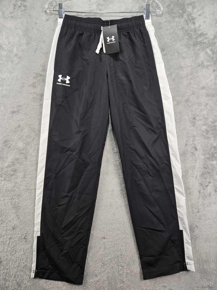 Under Armour Boys Youth YLG Black Polyester Athletic Pants Loose
