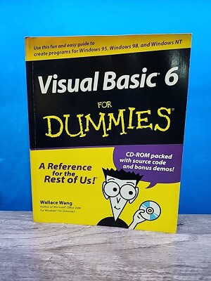 Visual Basic 6 for Dummies by Wallace Wang (1998, Trade Paperback) W/ DISC