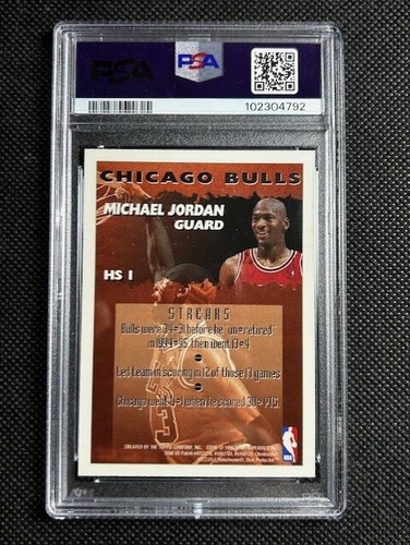 1995 Topps Finest Hot Stuff Michael Jordan #HS1 PSA 8 NM-MINT Chicago Bulls - Picture 2 of 2