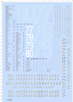 1/200 1/350 1/700 USN CVN-77 78 79 80 Hull Number 0-9 Markings Water Slide Decal