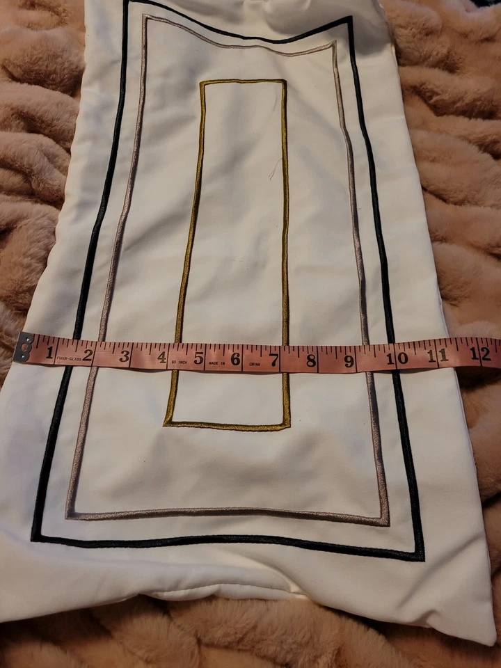 2 Embroidered Lumbar long Pillow Shams - Image 4 of 4