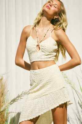 Illa Illa Festival Boho Ivory Coquette Lace Skirt Set Small New Spoiled Sweet