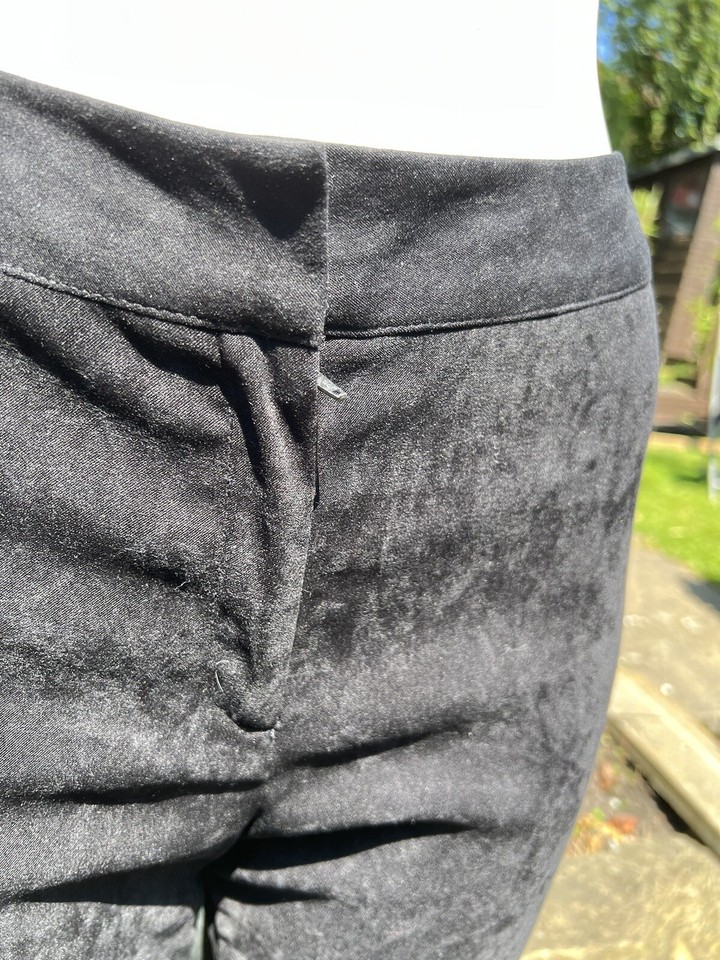 Ladies Vintage Dorothy Perkins Size 8 Black Faux Suede Velvet Style