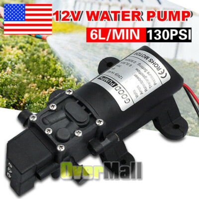 12V Water Pump 6LPM High Pressure Self-Priming for Caravan Trailer Camping Boat