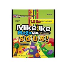 Sour Mega Mix Mike and Ike Candy 28.8 Oz Jumbo Bag 1.8 Pounds to share