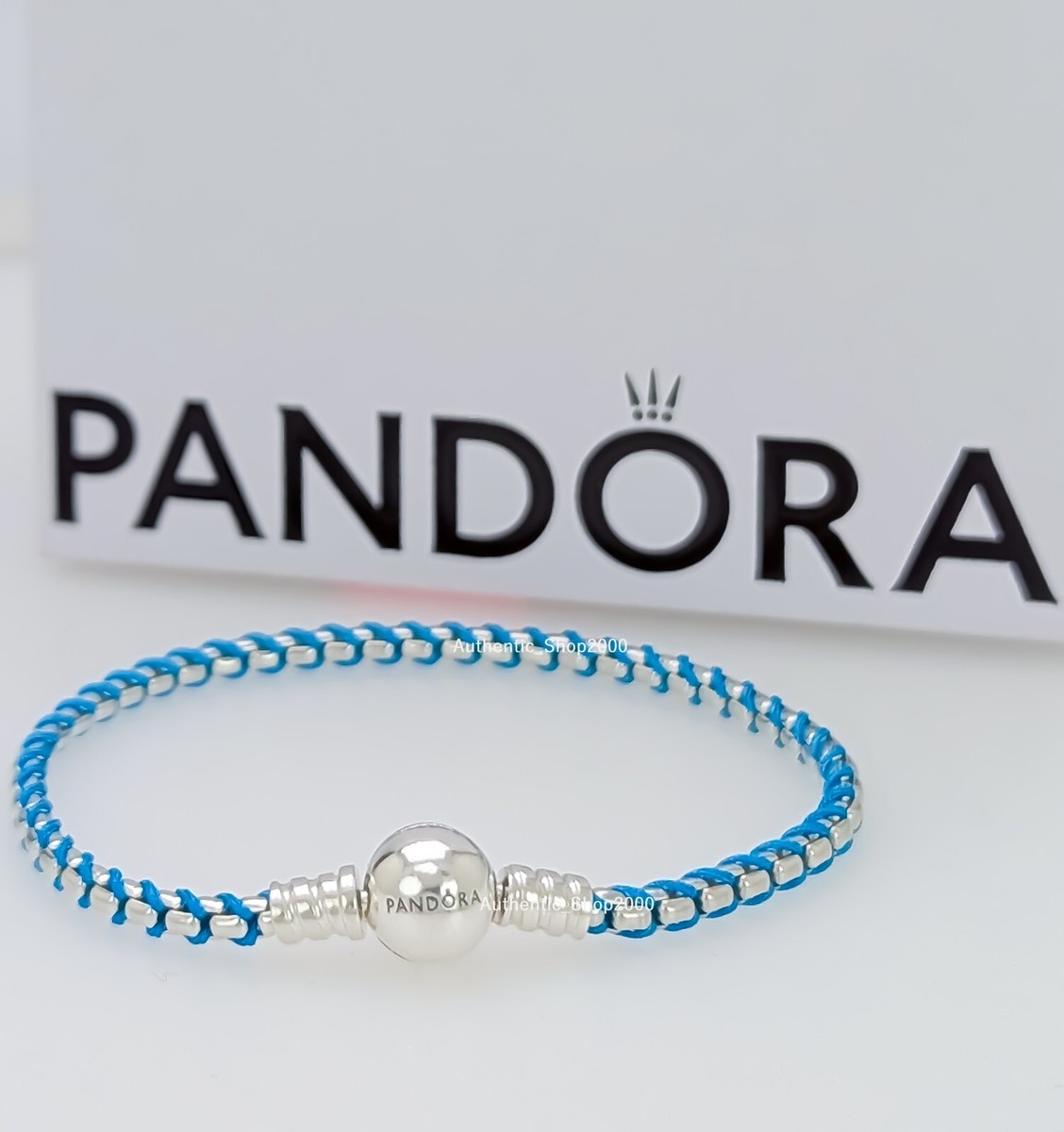 NEW 100% Authentic PANDORA 925 Blue Cord Snake Chain Charm